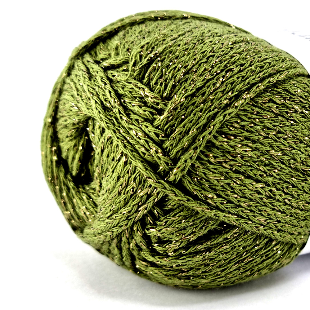 Elegance Yarn Art 113 πράσινο λαδί με μεταλλόνημα by Younique Lab 5