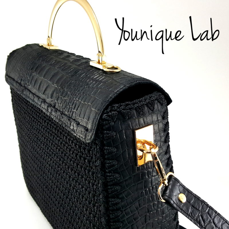 Felicity Bag Black Croc CR6 Leather by Younique Lab 1
