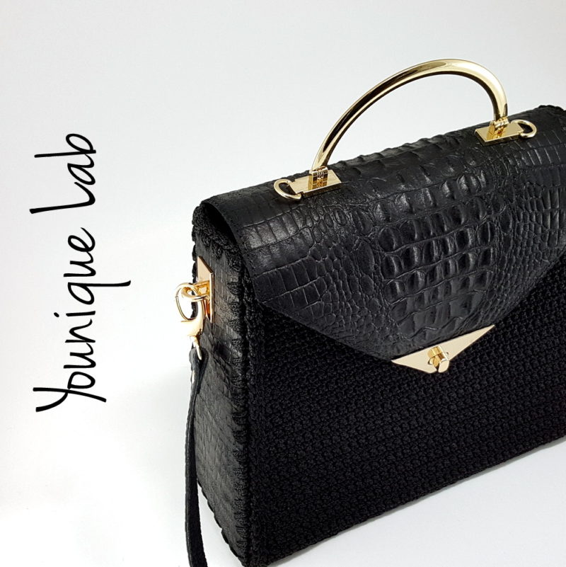 Felicity Bag Black Croc CR6 Leather by Younique Lab 2