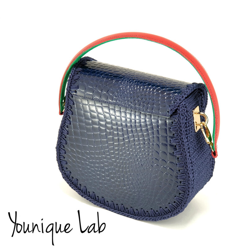 Joy Bag Blue Croc Leather by Younique Lab 1