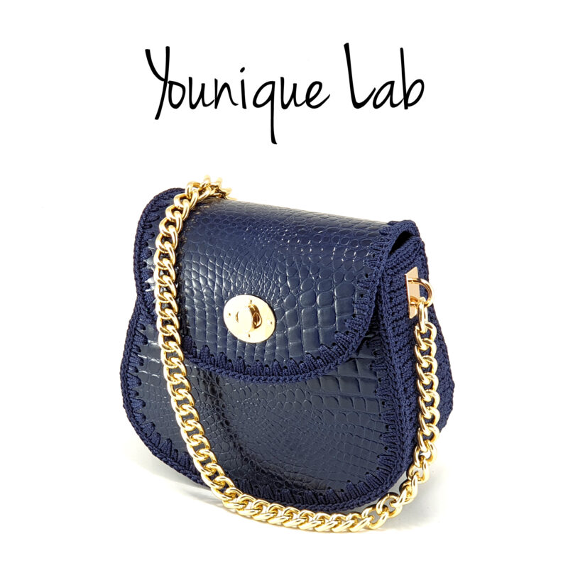 Joy Bag Blue Croc Leather by Younique Lab 2