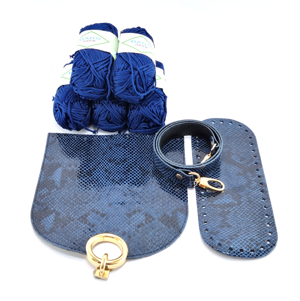 Magnolia kit σε δέρμα φίδι μπλε by Younique Lab 1