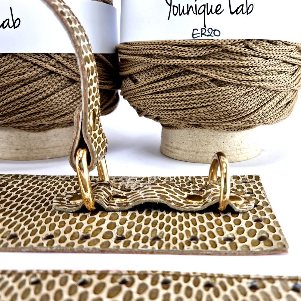 New Dolce τσάντα σε δέρμα φίδι μπρονζέ by Younique Lab 1