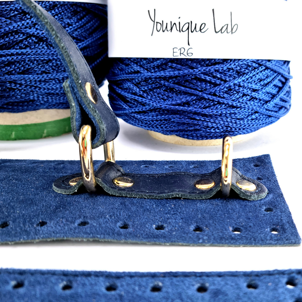 New Dolce τσάντα σε μπλε suede δέρμα by Younique Lab 1