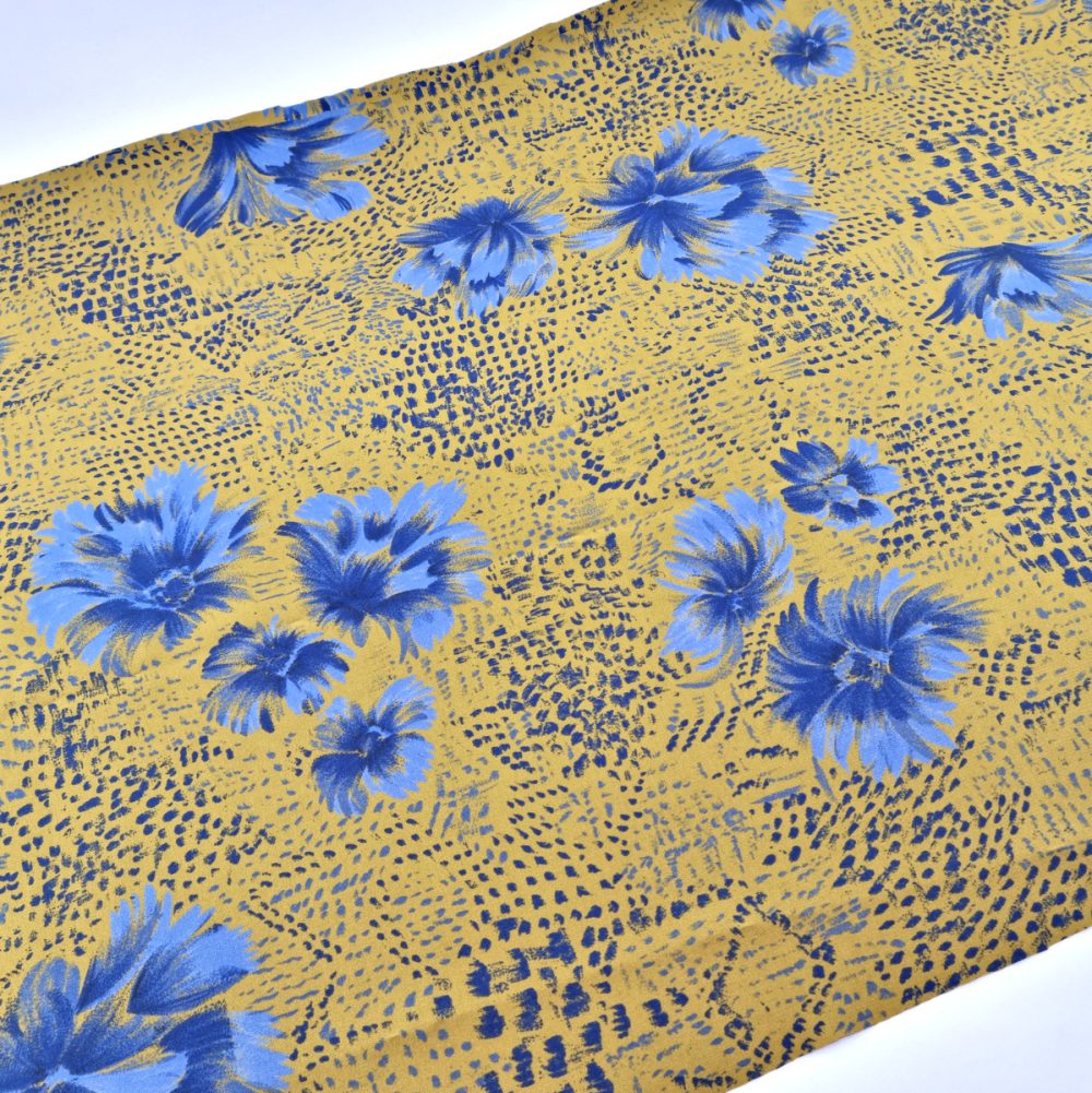 Επαγγελματική φόδρα για τσάντες φλοραλ χρυσοπράσινο και μπλε by Younique Lab 12