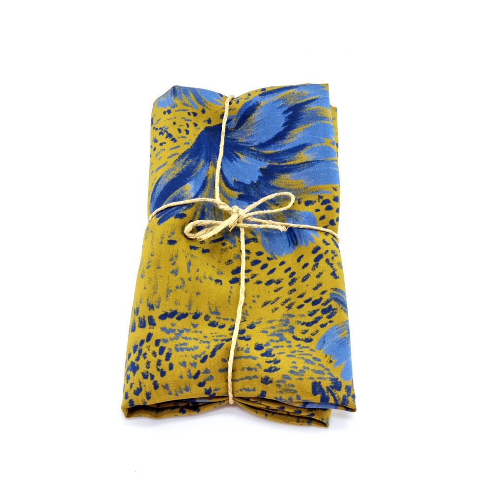 Επαγγελματική φόδρα για τσάντες φλοραλ χρυσοπράσινο και μπλε by Younique Lab 9