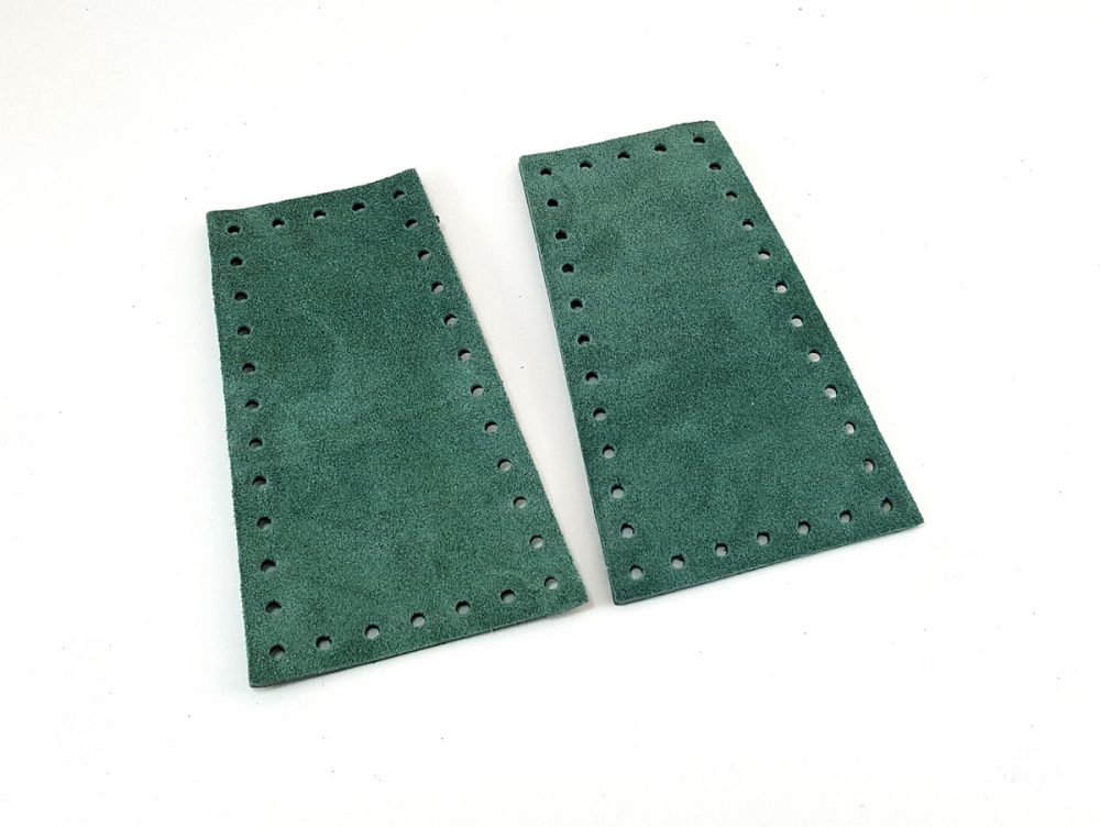 Ζευγάρι Πλαϊνά Τσάντας10 x 16 Εκ. Σε Πράσινο Μπλε (Πετρολ) Suede Δέρμα S11