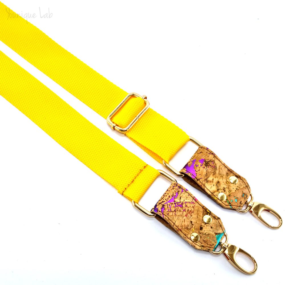 Κίτρινος ιμάντας για τσάντα με τελειώματα φελλού by Younique Lab 2