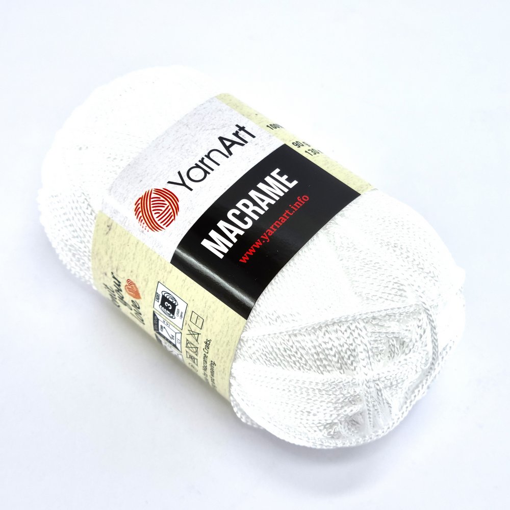 για τσάντες Yarn Art Macrame 154 λευκό by Younique Lab 2