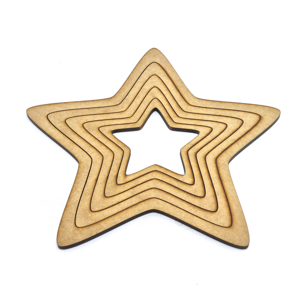 Σετ 5 τεμάχια ξύλινα τελάρα για κατασκευές μακραμέ αστέρι by Younique Lab 1