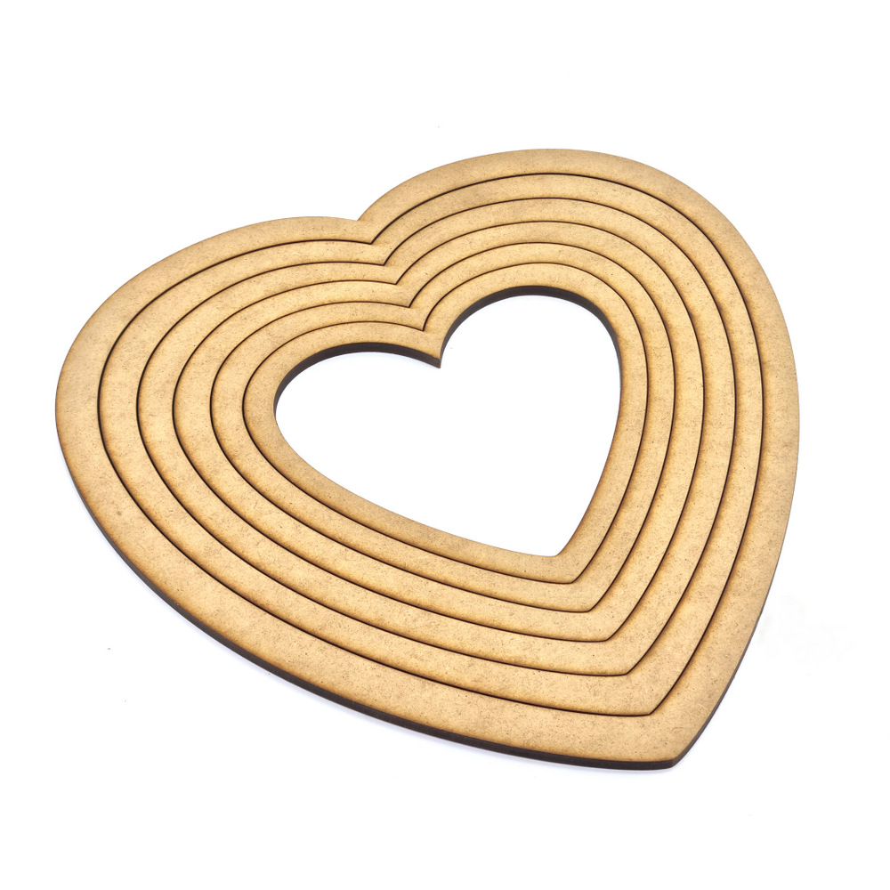 6 τεμάχια ξύλινα τελάρα για κατασκευές μακραμέ καρδιά by Younique Lab 1