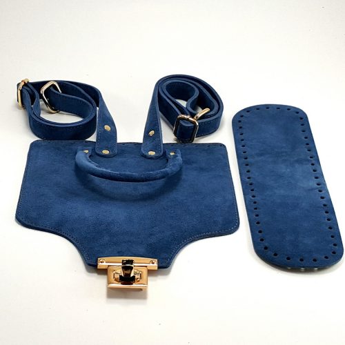 Σετ για τσάντα πλάτης σε μπλε suede δέρμα S6