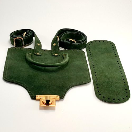 Σετ για τσάντα πλάτης σε πράσινο suede δέρμα S14